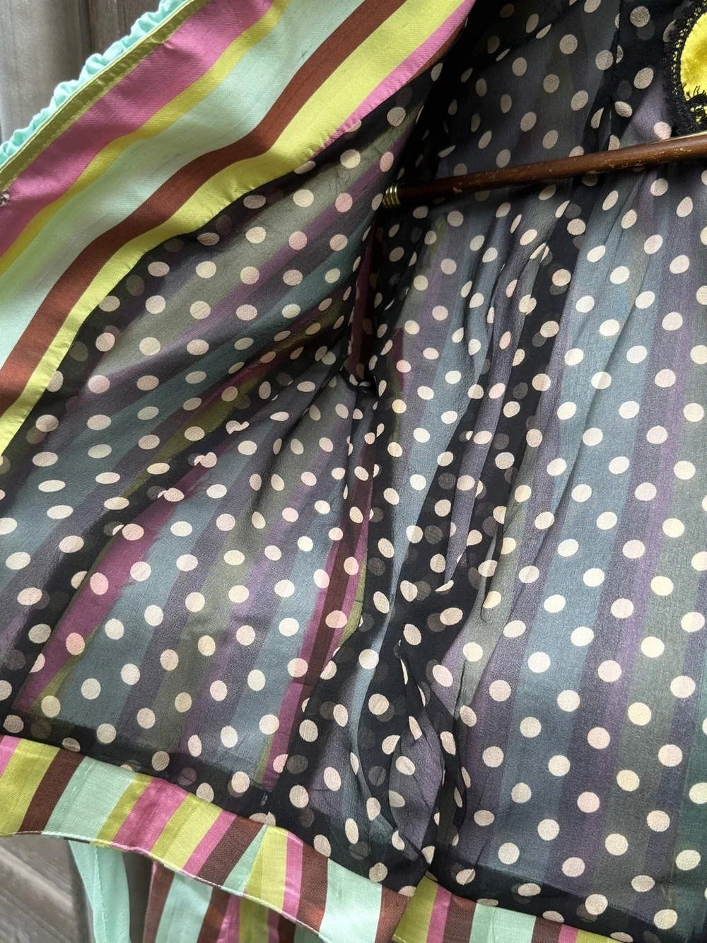 RARE Y2K Dr. Boudoir Raw Silk Striped Ruffle Blazer Jacket Small - Picture 5 of 16